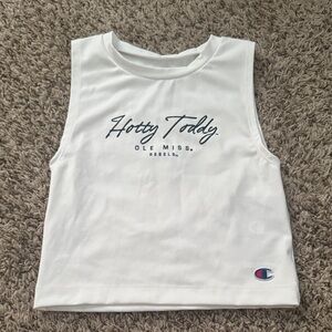 NWT Champion White Ole Miss Sleeveless Crop Top